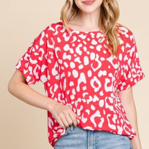 Animal Print Stretchy T-Shirt - As Shown