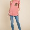 Leopard Chest Pocket Tee - Brick