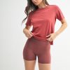 Round Neck Short Sleeve T-Shirt - Red Pear