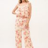 Tiered Ruffled Floral Fishnet Top - Multi